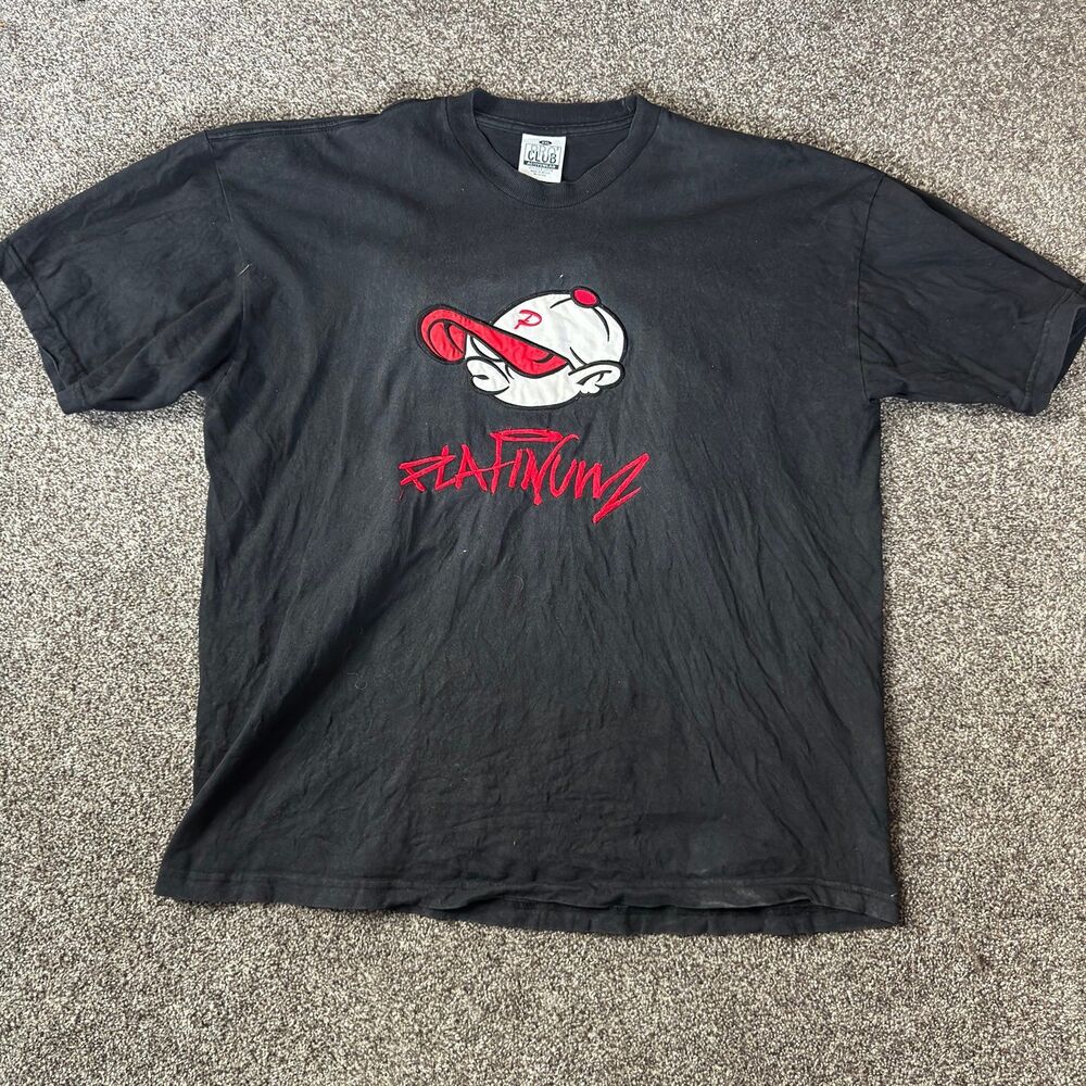 Vintage Y2K Platinum FUBU Platinumz Shirt XXL Pro Club Heavyweight Blank Black